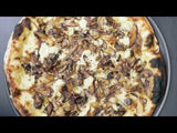 Video of Funghi pizza spinning in place 