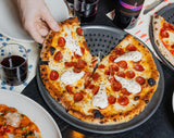 Cacio e Pepperoni pizza
