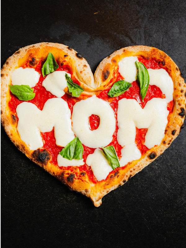 Mamma Mia Margherita heart shaped pizza for Mother’s Day