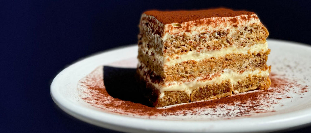 Tiramisu with ladyfingers, mascarpone cream, espresso and cocoa