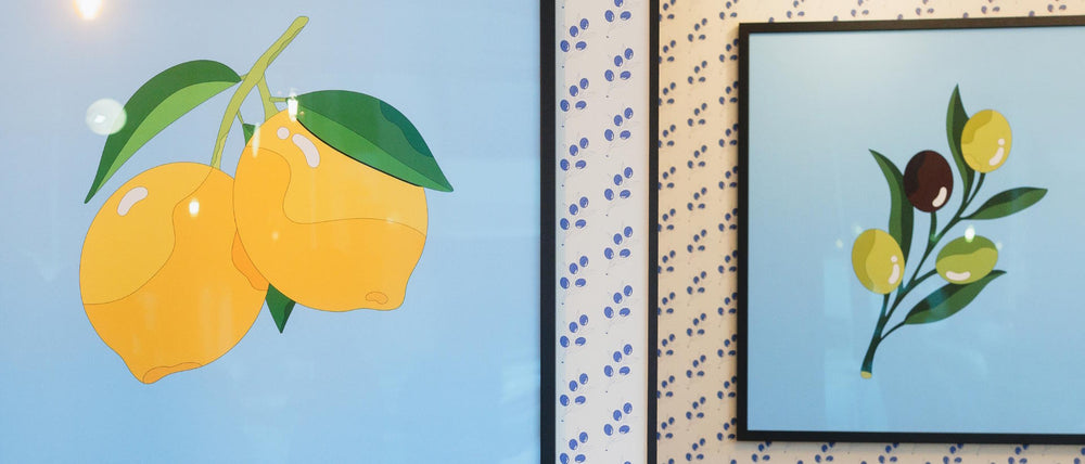 Houston interior artwork of lemons and olives
