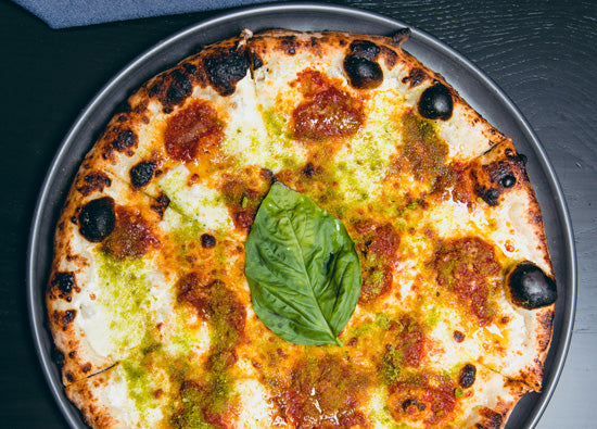 Neo Margherita pizza with San Marzano DOP polpa and basil breadcrumb