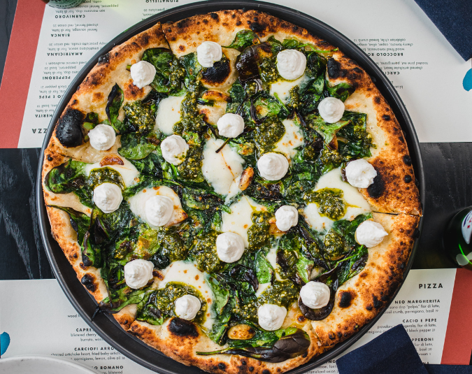 Spinach Mushroom Pizza
